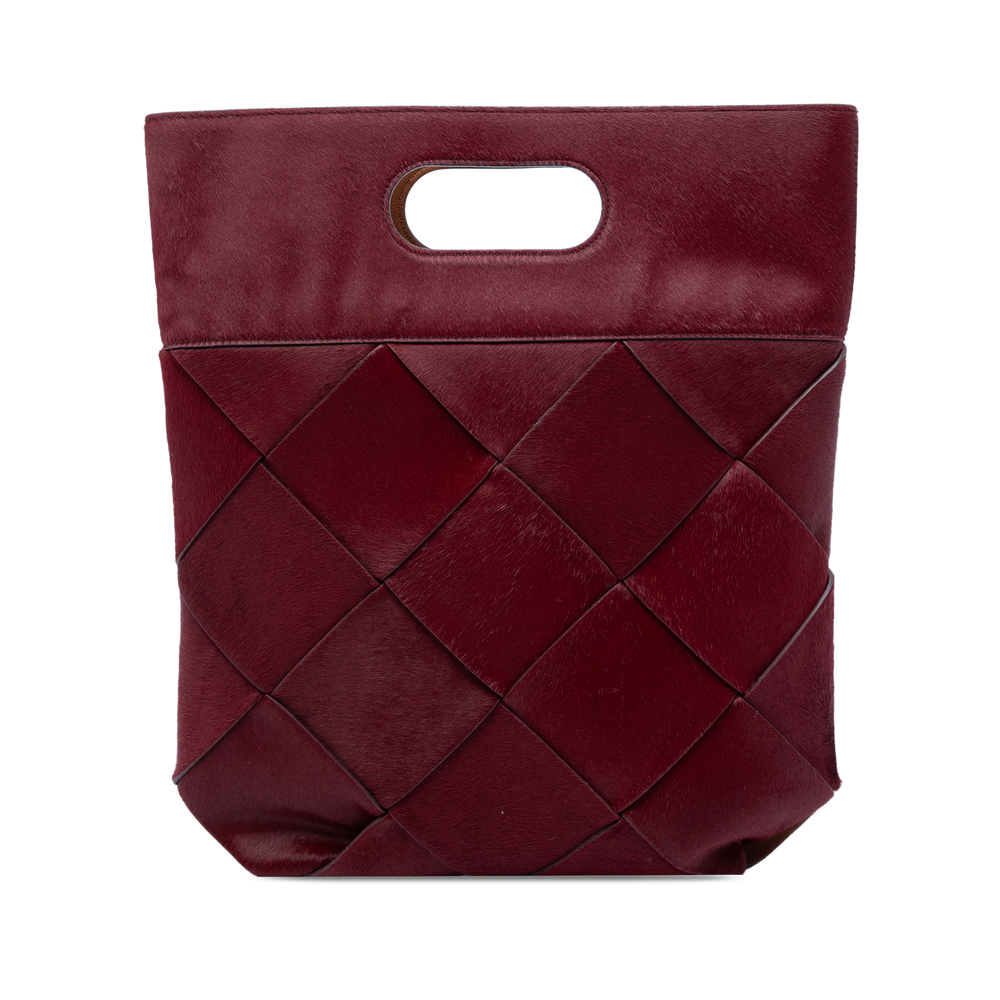 Pre-Loved Bottega Veneta Small Pony Hair Maxi Intrecciato Slip Tote
